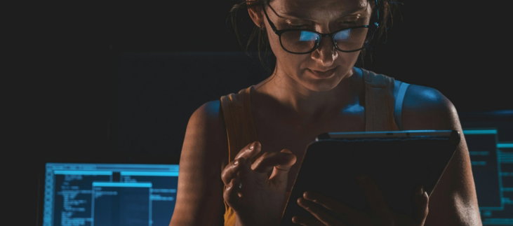 a person wearing glasses